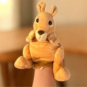 Butlers 9” Plush Kangaroo Hand Puppet Pretend Play Learning Toy